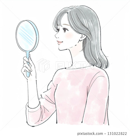 婦女和女孩的水彩和手繪插圖素材 131022822