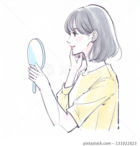 婦女和女孩的水彩和手繪插圖素材 131022823