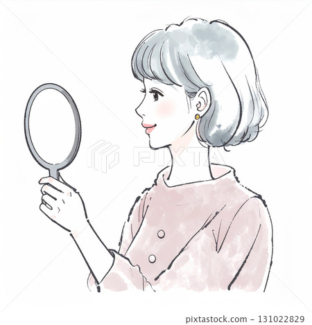 Watercolor and hand-drawn illustration material of women and girls 131022829