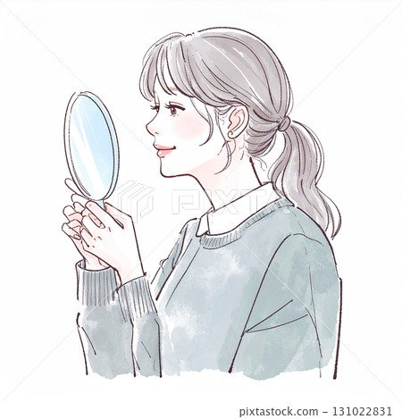 Watercolor and hand-drawn illustration material of women and girls 131022831