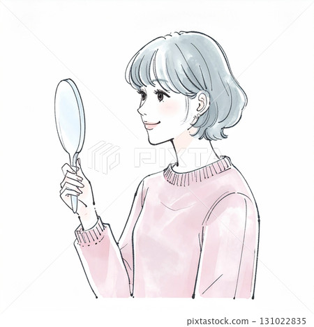 婦女和女孩的水彩和手繪插圖素材 131022835