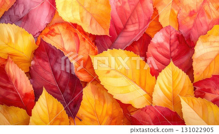 AI Image: Autumn leaves falling from the sky 131022905