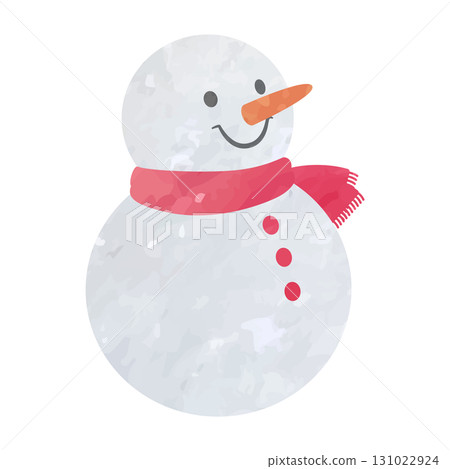 Snowman vector illustration, watercolor hand-drawn style 131022924