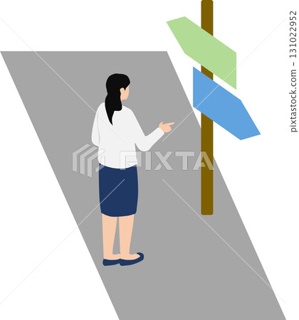 Illustration of a turning point in life Illustration of a turning point in life 131022952