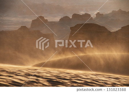 The Majestic Desert Landscape is adorned with beautiful Golden Sand Dunes The Majestic Desert Landscape is adorned with beautiful Golden Sand Dunes 131023388