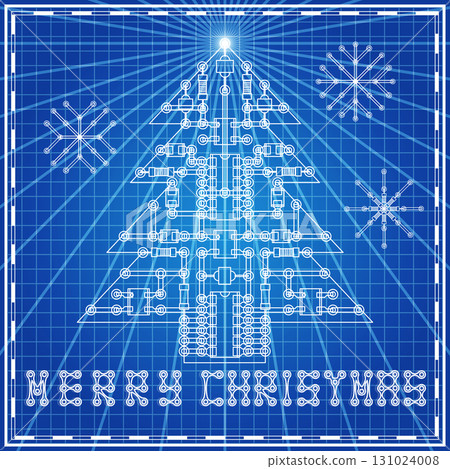 The electronic board in the form of a Christmas tree on blue background. Vector illustration. The electronic board in the form of a Christmas tree on blue background. Vector illustration. 131024008