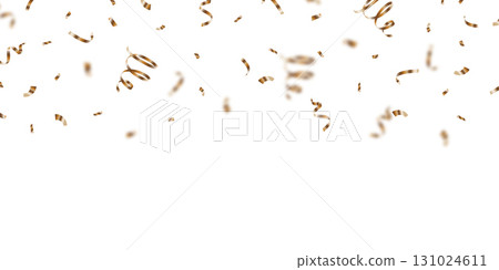 Beautiful golden confetti pattern background, zigzag down for celebration. Vector illustration of festive decoration. 131024611