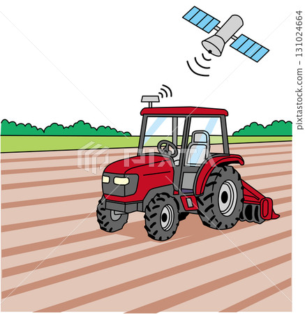 智慧農業(拖拉機和 GPS 衛星) 智慧農業(拖拉機和 GPS 衛星) 131024664