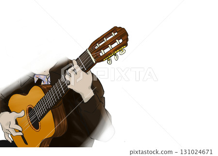 Men playing classical guitar 131024671