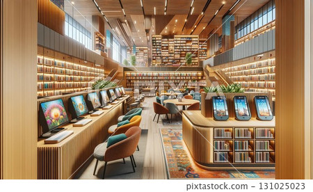 圖書館設施和書籍插圖 圖書館設施和書籍插圖 131025023