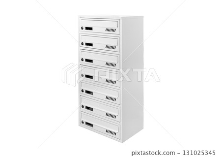 Mail boxes filled of leaflets and letters. Shallow DOF,Mailboxes and Lock in Rows at Entrance Mail boxes filled of leaflets and letters. Shallow DOF,Mailboxes and Lock in Rows at Entrance 131025345