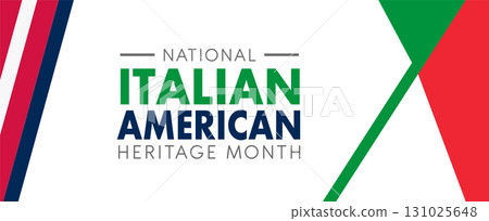 Italian American Heritage Month. Happy holiday celebrate annual in October. Italy and United States flag. Culture month. 131025648