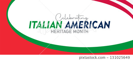 Italian American Heritage Month. Happy holiday celebrate annual in October. Italy and United States flag. Culture month. 131025649