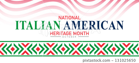 Italian American Heritage Month. Happy holiday celebrate annual in October. Italy and United States flag. Culture month. Italian American Heritage Month. Happy holiday celebrate annual in October. Italy and United States flag. Culture month. 131025650