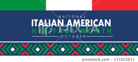 Italian American Heritage Month. Happy holiday celebrate annual in October. Italy and United States flag. Culture month. Italian American Heritage Month. Happy holiday celebrate annual in October. Italy and United States flag. Culture month. 131025651