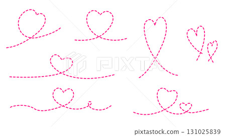 Vector set of hand-drawn dotted hearts Vector set of hand-drawn dotted hearts 131025839