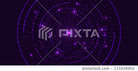Futuristic technology dotted glowing purple on dark purple background with lighting effect sparkle. 131026002