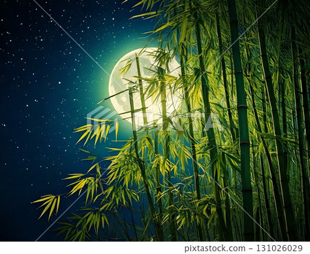 Tanabata Bamboo Moonlit Night 131026029