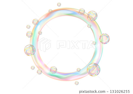 Soap bubble circle frame Soap bubble circle frame 131026255