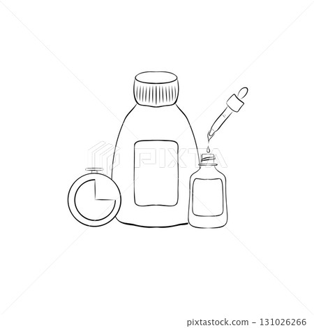 Skin Care Packaging Skin Care Component, Vector Line. Skin care packaging serum. Skin Care Packaging Skin Care Component, Vector Line. Skin care packaging serum. 131026266