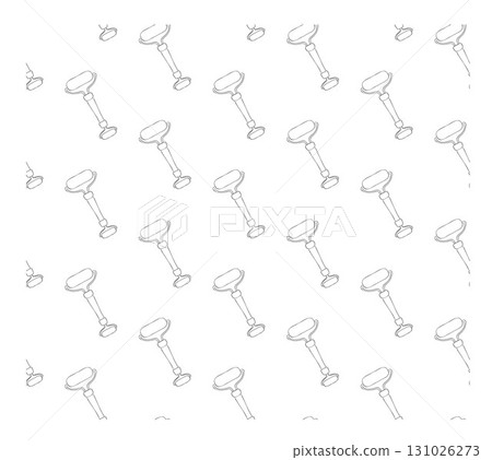 Seamless pattern of flat cartoon stone face massage roller. Essence awaiting massage. Stylish trendy print for packaging. Isolated on white background Seamless pattern of flat cartoon stone face massage roller. Essence awaiting massage. Stylish trendy print for packaging. Isolated on white background 131026273