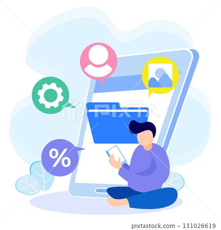 Illustration vector graphic cartoon character of document 131026619