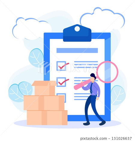 Illustration vector graphic cartoon character of quality control Illustration vector graphic cartoon character of quality control 131026637