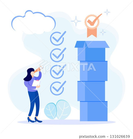 Illustration vector graphic cartoon character of quality control Illustration vector graphic cartoon character of quality control 131026639
