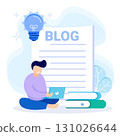 Illustration vector graphic cartoon character of blogging 131026644