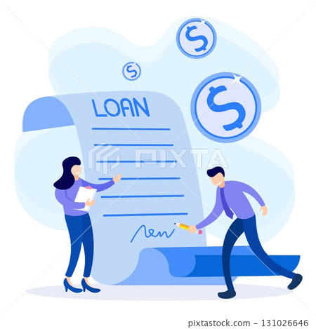 Illustration vector graphic cartoon character of loan Illustration vector graphic cartoon character of loan 131026646