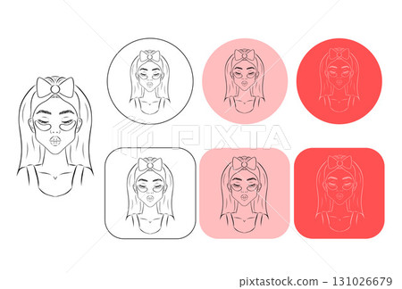 Woman with cosmetic patches on her face logo vector illustration 131026679