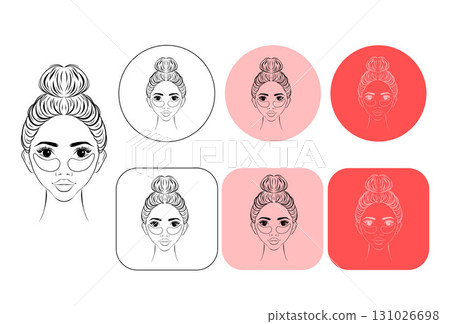 Beautiful woman face logo. Hair, spa and aesthetics business concept. Modern, elegant, luxury style. Vector illustration Beautiful woman face logo. Hair, spa and aesthetics business concept. Modern, elegant, luxury style. Vector illustration 131026698