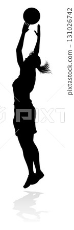 Silhouette Woman Female Sports Basketball Player 131026742