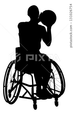 Silhouette a Basketball Player Sports Wheelchair Silhouette a Basketball Player Sports Wheelchair 131026754