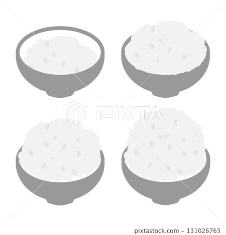 White rice rice amount illustration set White rice rice amount illustration set 131026765