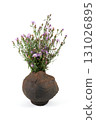 Vase with flowers on a white background. 131026895