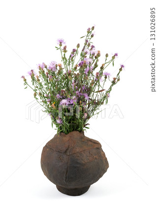 Vase with flowers on a white background. Vase with flowers on a white background. 131026895