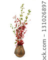 Vase with flowers on a white background. 131026897