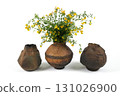 Vase with flowers on a white background. 131026900