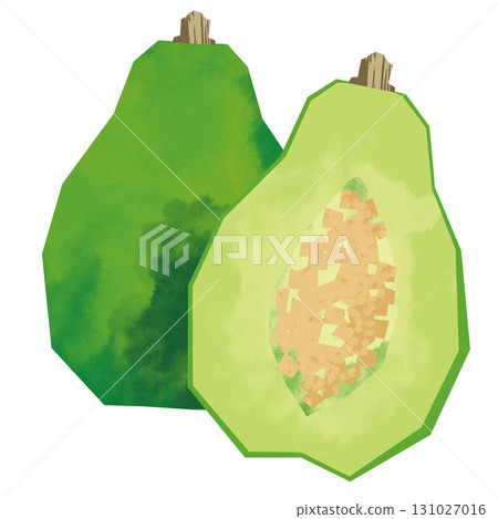 剪紙風格的青木瓜 131027016