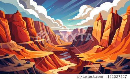 This high resolution image captures the dramatic textures and vastness of a desert canyon, with its rugged terrain and colorful rock formations sharply defined against a brilliant white sky filled wi This high resolution image captures the dramatic textures and vastness of a desert canyon, with its rugged terrain and colorful rock formations sharply defined against a brilliant white sky filled wi 131027227