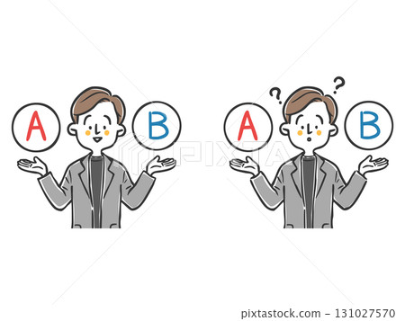 A 和 B 選項商人（休閒）上身向量 131027570