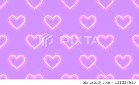Cute heart neon pattern background 131027630