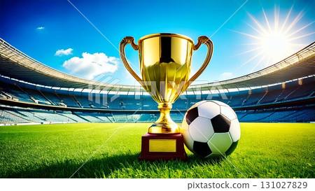 Soccer Tournament Trophy Background Material 16:9 Size AI-Generated Material 131027829