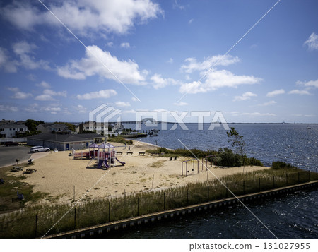 Coastal Playground With a View of a bridge, Bay and Blue Skies 131027955