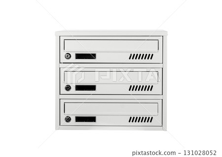 Mail boxes filled of leaflets and letters. Shallow DOF,Mailboxes and Lock in Rows at Entrance Mail boxes filled of leaflets and letters. Shallow DOF,Mailboxes and Lock in Rows at Entrance 131028052