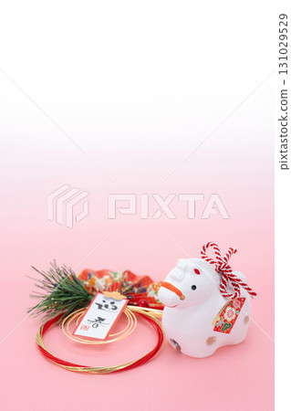 Year of the Horse New Year's materials: White Horse zodiac ornaments and Mizuhiki ornaments 131029529