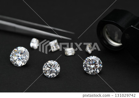 Diamonds on The Black Background Diamonds on The Black Background 131029742
