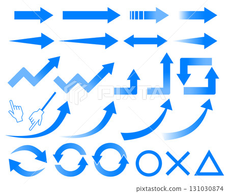 Colorful arrow icon set - blue gradient 131030874