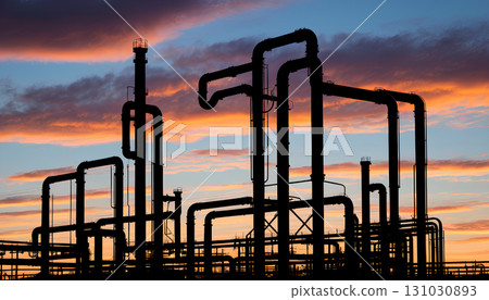 power plant at sunset 131030893